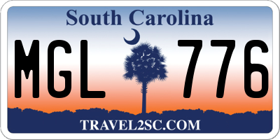 SC license plate MGL776