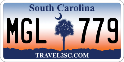 SC license plate MGL779