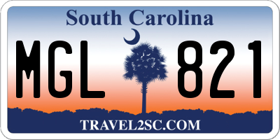 SC license plate MGL821