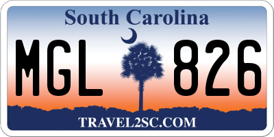 SC license plate MGL826