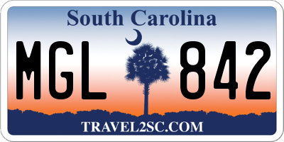 SC license plate MGL842