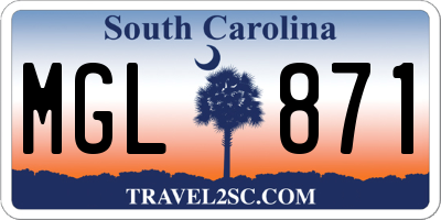 SC license plate MGL871
