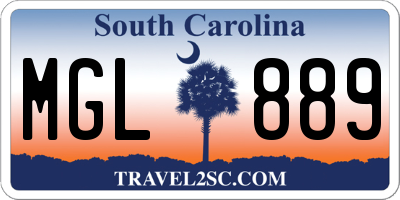 SC license plate MGL889