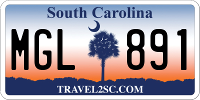SC license plate MGL891
