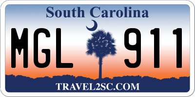 SC license plate MGL911