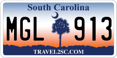 SC license plate MGL913
