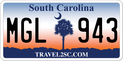 SC license plate MGL943