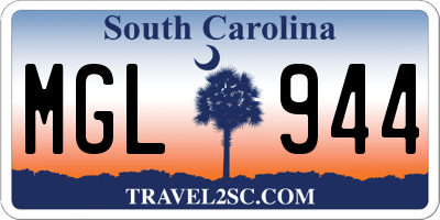 SC license plate MGL944