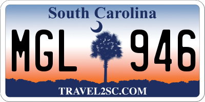 SC license plate MGL946
