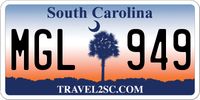 SC license plate MGL949