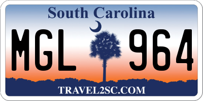 SC license plate MGL964