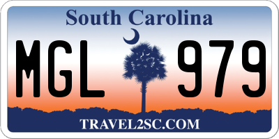 SC license plate MGL979