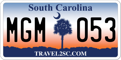 SC license plate MGM053