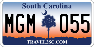 SC license plate MGM055