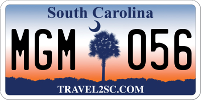 SC license plate MGM056
