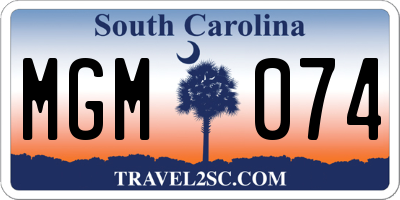 SC license plate MGM074
