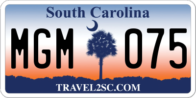 SC license plate MGM075