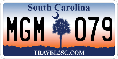 SC license plate MGM079