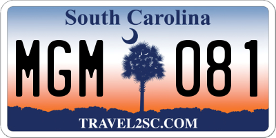 SC license plate MGM081
