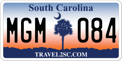 SC license plate MGM084