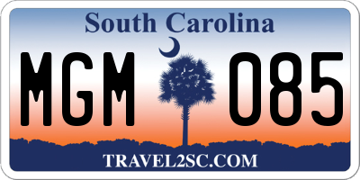 SC license plate MGM085