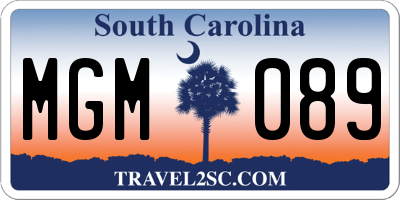 SC license plate MGM089