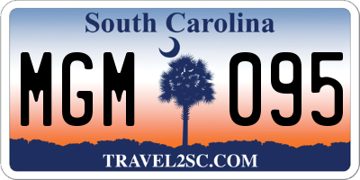 SC license plate MGM095