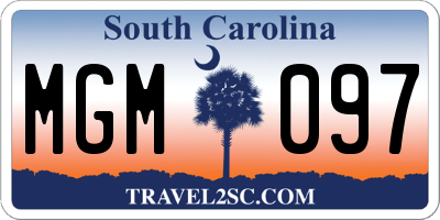 SC license plate MGM097