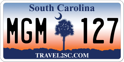 SC license plate MGM127