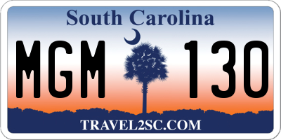 SC license plate MGM130