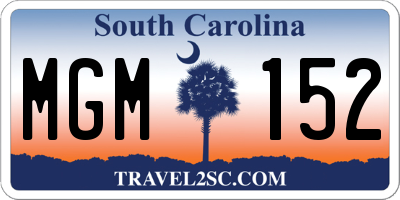 SC license plate MGM152