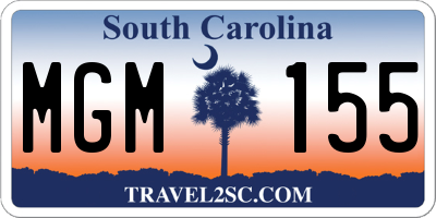 SC license plate MGM155