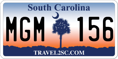 SC license plate MGM156