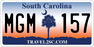 SC license plate MGM157
