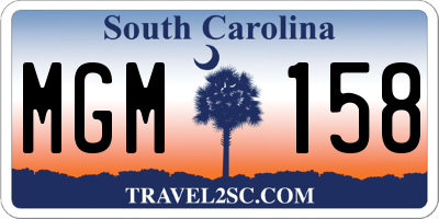 SC license plate MGM158