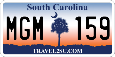 SC license plate MGM159