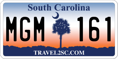 SC license plate MGM161