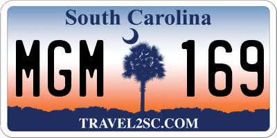 SC license plate MGM169