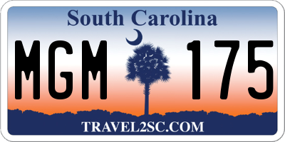 SC license plate MGM175