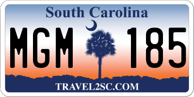 SC license plate MGM185