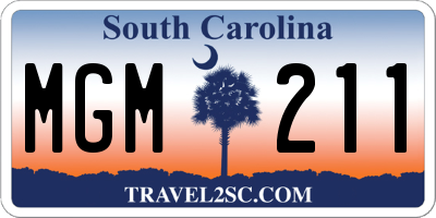 SC license plate MGM211