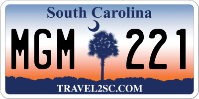 SC license plate MGM221