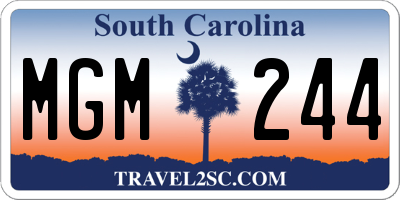 SC license plate MGM244