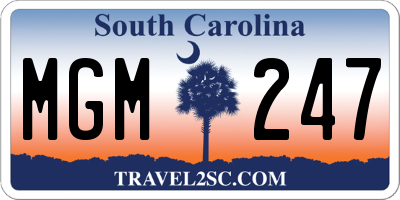 SC license plate MGM247