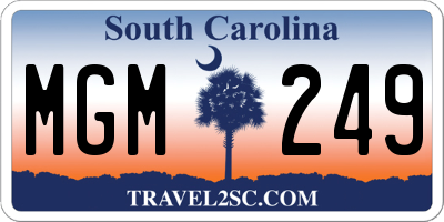 SC license plate MGM249
