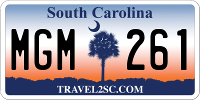SC license plate MGM261
