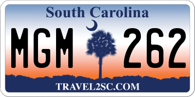 SC license plate MGM262