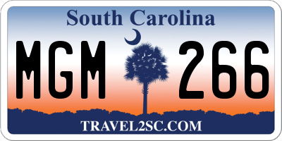 SC license plate MGM266