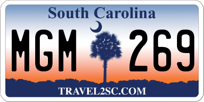 SC license plate MGM269