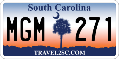 SC license plate MGM271